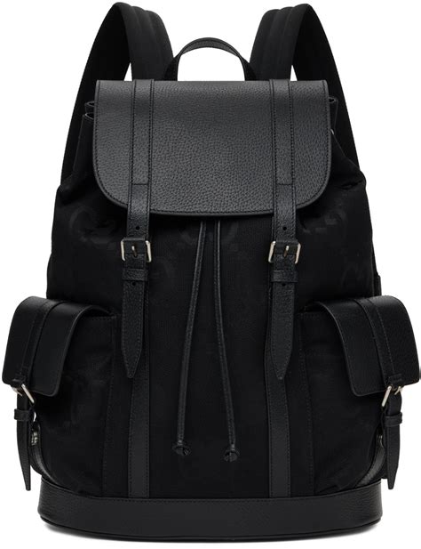 gucci gg backpack black|Gucci jumbo gg black backpack.